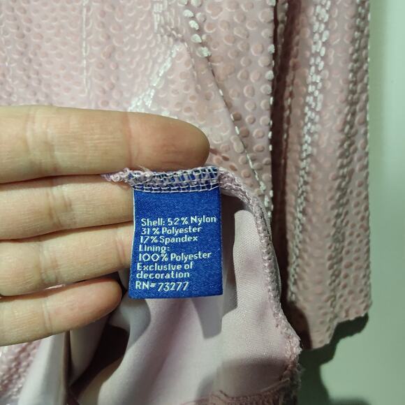 Apt 9 Women's Sz XXL Blush Pink Burnout Polka Dot Cropped Boxy Shirt 1/2 Sleeve - Picture 5 of 6